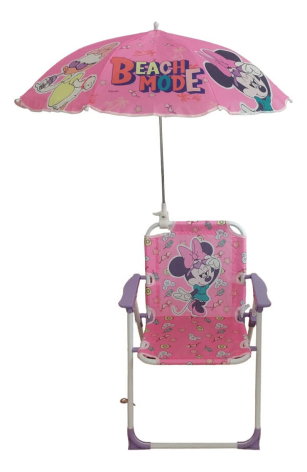 Set Silla Playera Con Quitasol Disney