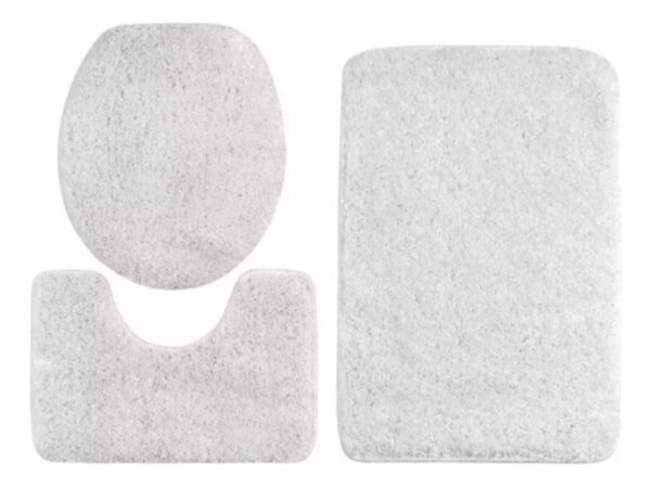 Set Alfombras De Baño 3 Piezas Peludo Color Liso Juego De 3 - Imagen 12