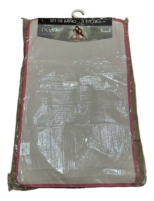 Set De Alfombras De Baño Doral 3 Piezas Color Liso - Imagen 9