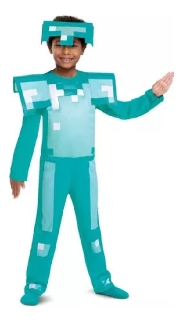 Disfraz Para Niños De Minecraft Creeper Y Armadura Diamante