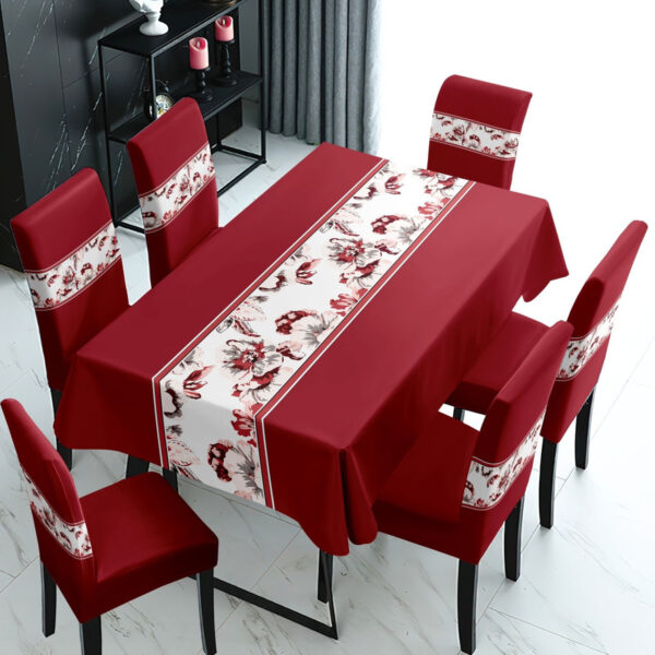 Mantel Con Fundas Cubre Sillas Cuadrille | Juego De 7 Piezas - Imagen 42