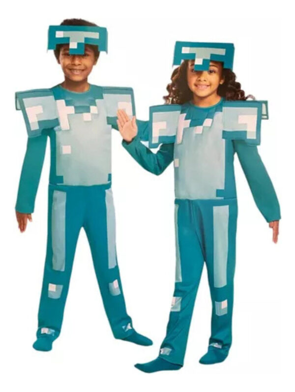 Disfraz Para Niños De Minecraft Creeper Y Armadura Diamante - Imagen 3
