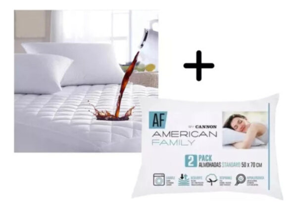 Combo Cubrecolchon Impermeable 1.5plaza +dos Almohadascannon - Imagen 3