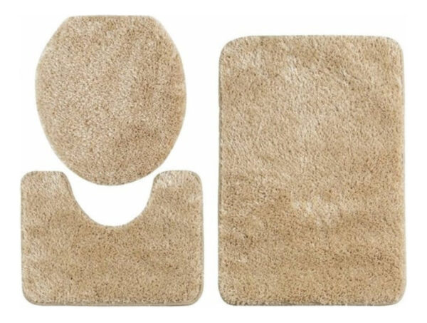 Set Alfombras De Baño 3 Piezas Peludo Color Liso Juego De 3 - Imagen 15