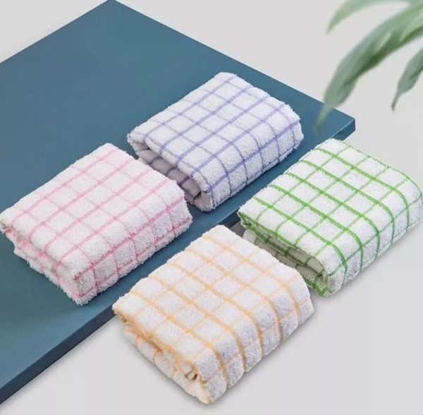 Set 12 Paños De Cocina Toalla Mas Grueso 80g Blanco Rayas - Imagen 6