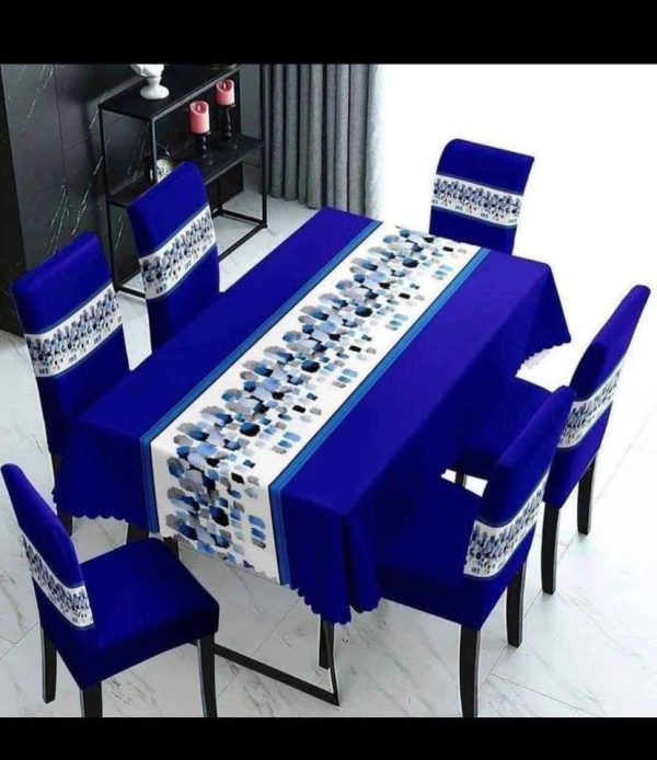 Mantel Con Fundas Cubre Sillas Cuadrille | Juego De 7 Piezas - Imagen 18