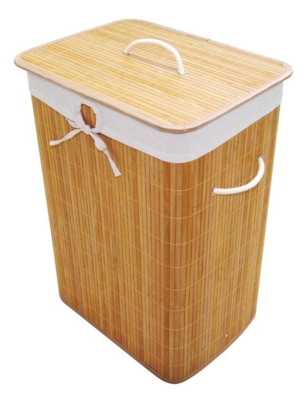 Canasto Cesto Ropa Sucia Pleglable Look Bambu Grande Tapa Im - Imagen 5